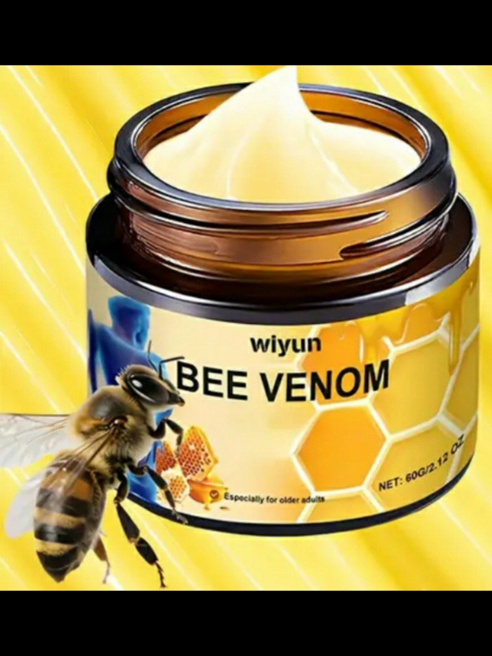 New wiyun Bee Venom Cream. Net weight is 2.12 oz. Product is for adults. New